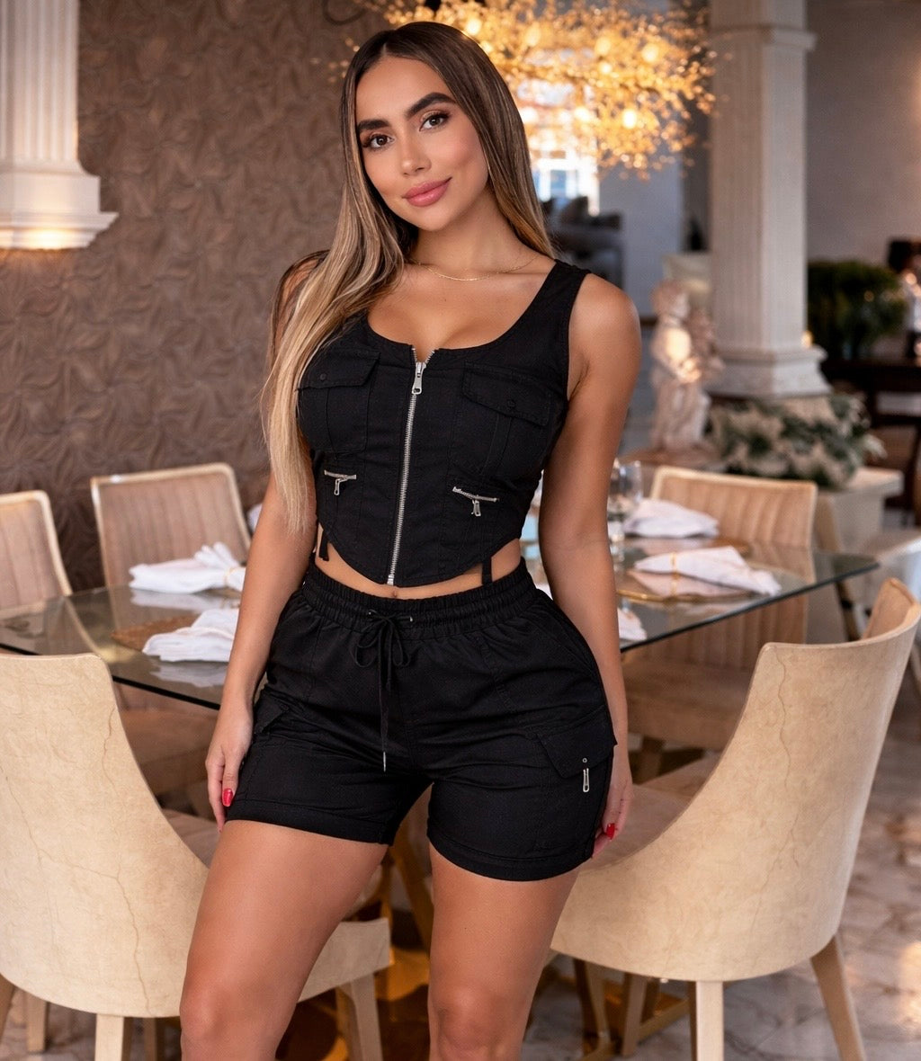 CONJUNTO CARGO BLUSA Y SHORT