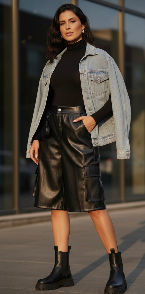 Bermuda en cuerina+ accesorio porta AirPod