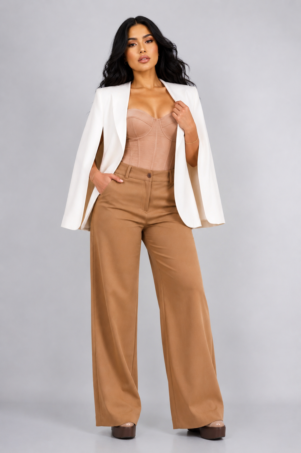 CONJUNTO SASTRERO VICTORIA CAPA BLAZER Y PALAZZO