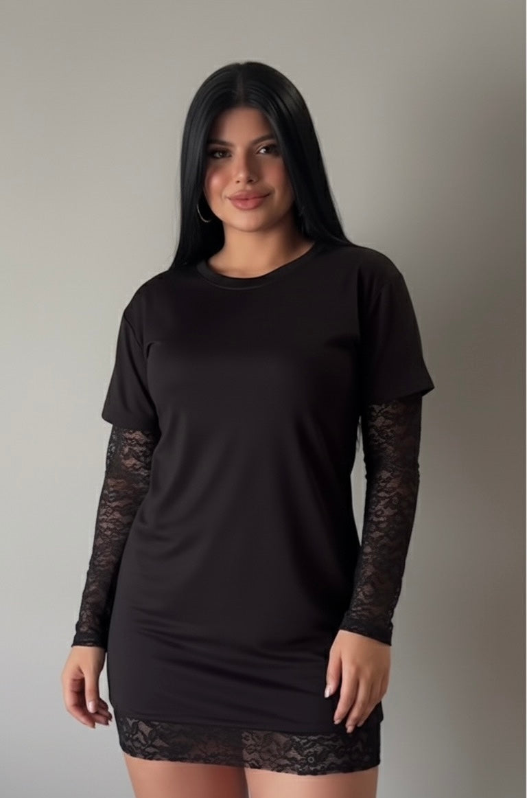 DÚP BLUZON CON ENCAJE DOBLE