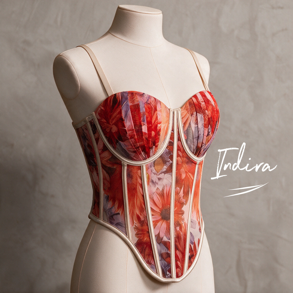 CORSET ROMANTICO ESTRUCTURADO CON COPA Y VARILLA