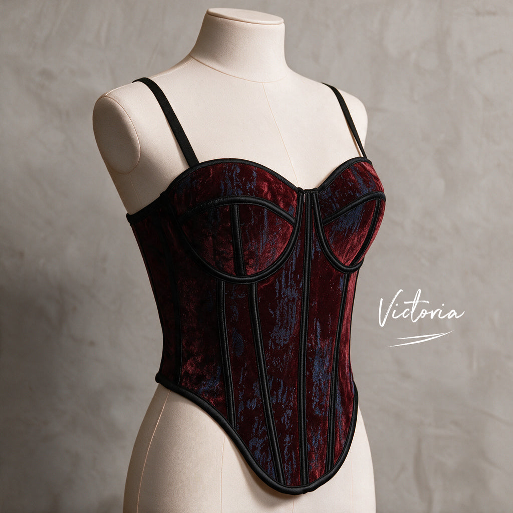 CORSET ROMANTICO ESTRUCTURADO CON COPA Y VARILLA