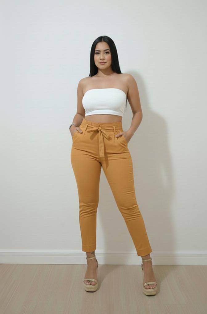 CONJUNTO LIZZIE PANTALÓN DE MOÑO Y TOP EN ALGODÓN