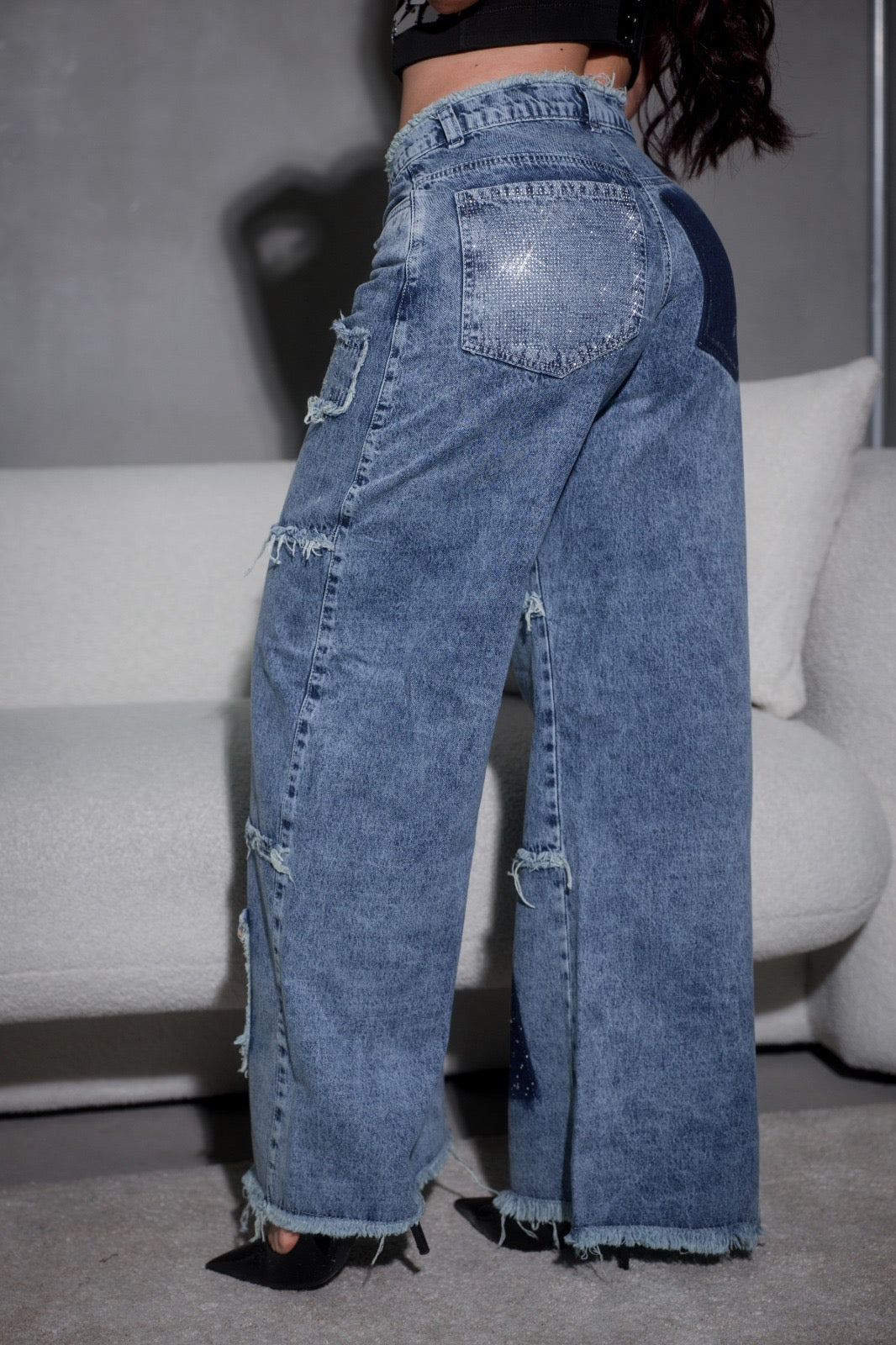 Jean Patchwork Luxe Wide Leg