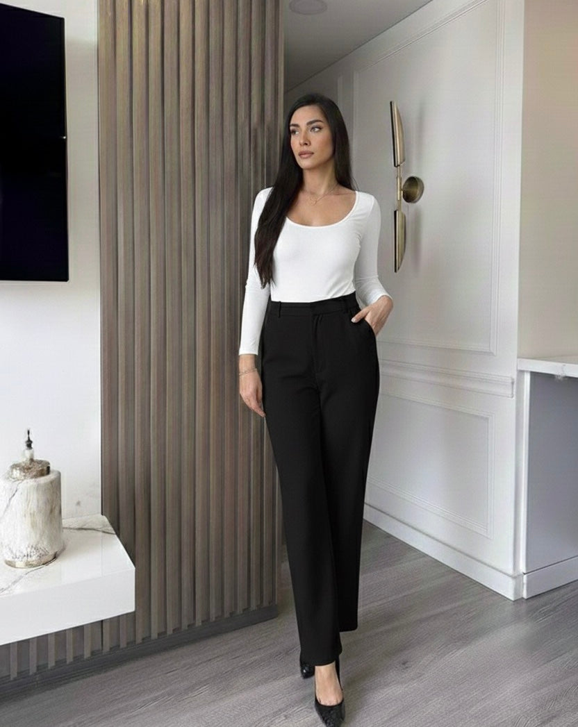 CONJUNTO PANTALON PALAZZO Y BODY DOBLE TELA