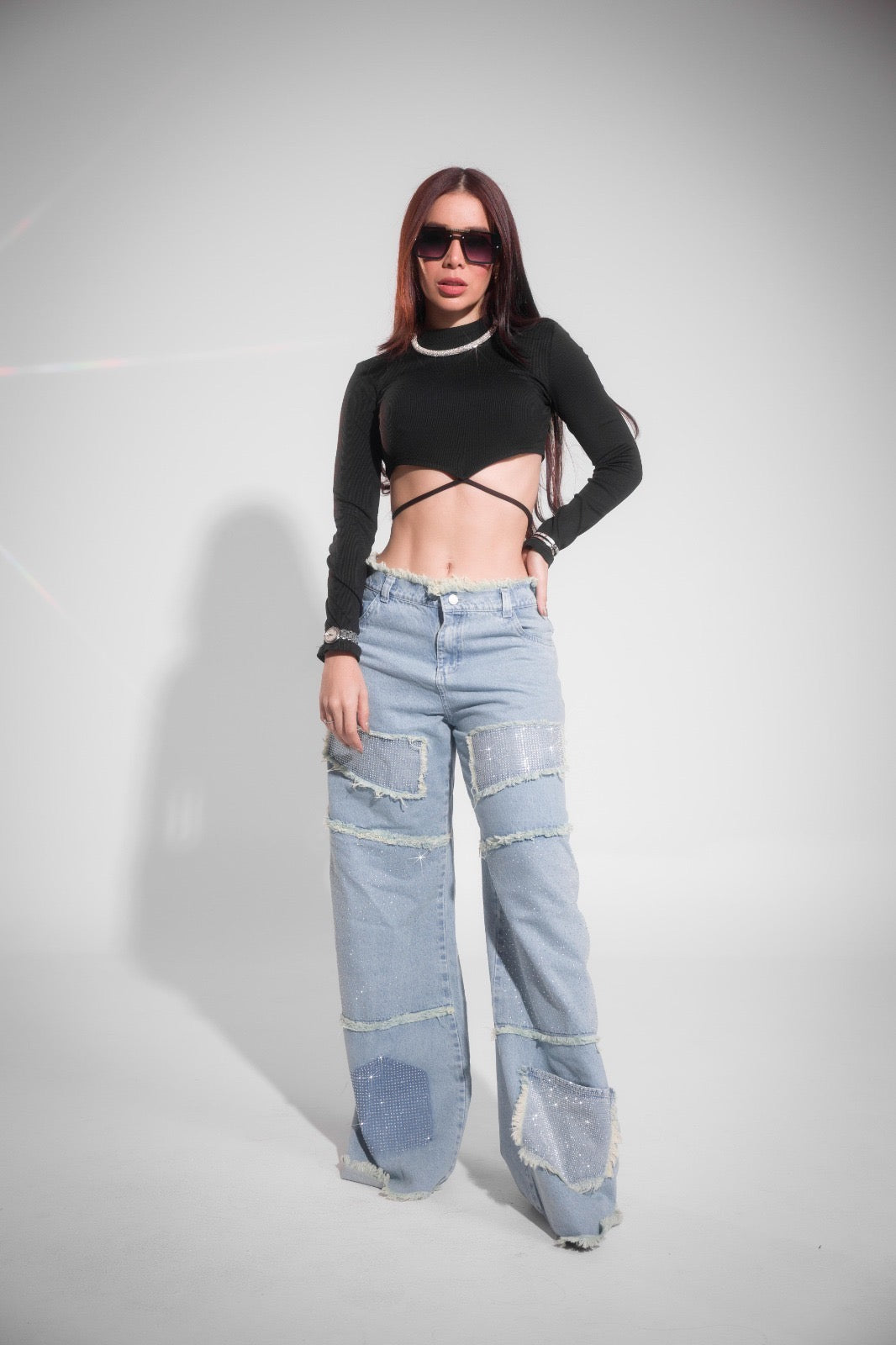 Jean Patchwork Luxe Wide Leg