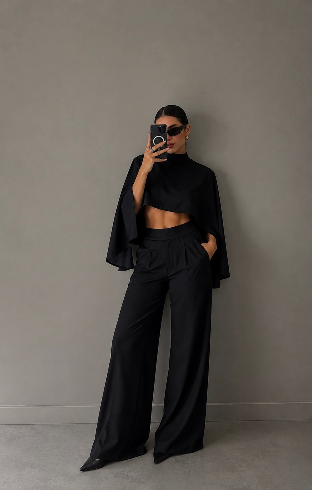 Conjunto Herrera Sastre Palazzo y Capa Elegante para Mujer | By Naty Salazar