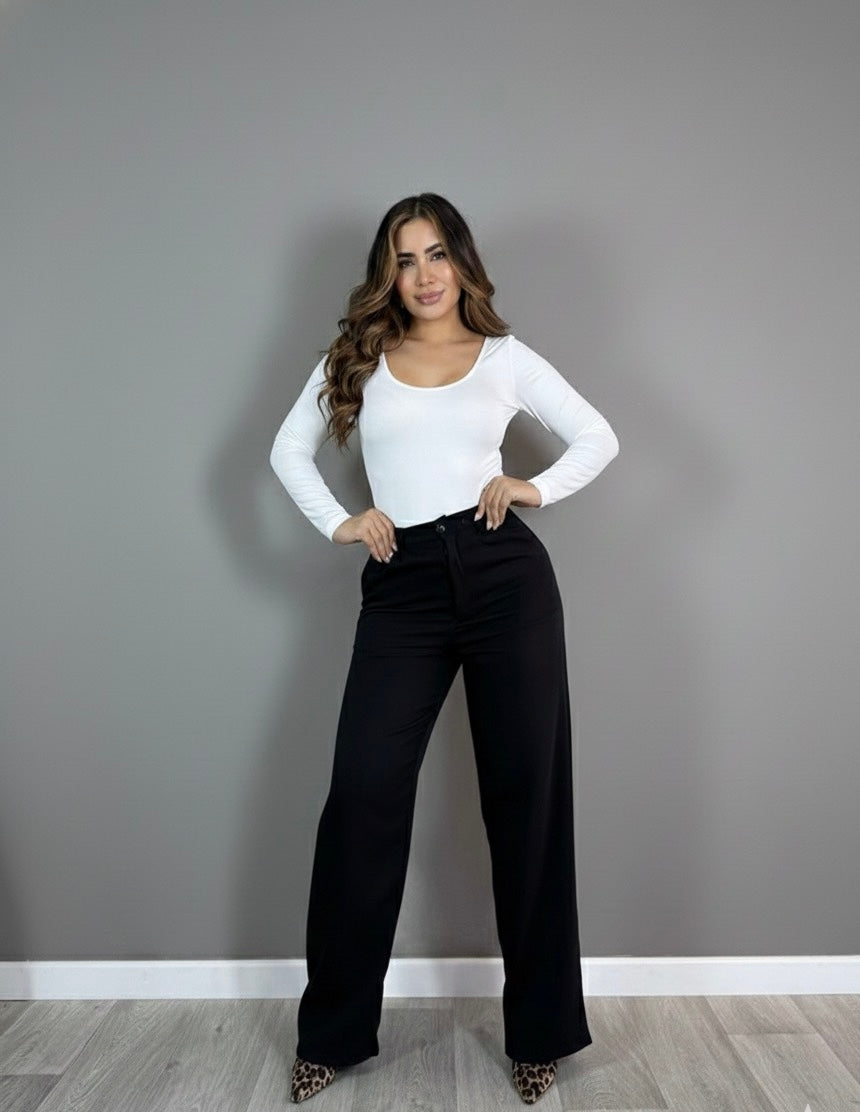 CONJUNTO PANTALON PALAZZO Y BODY DOBLE TELA