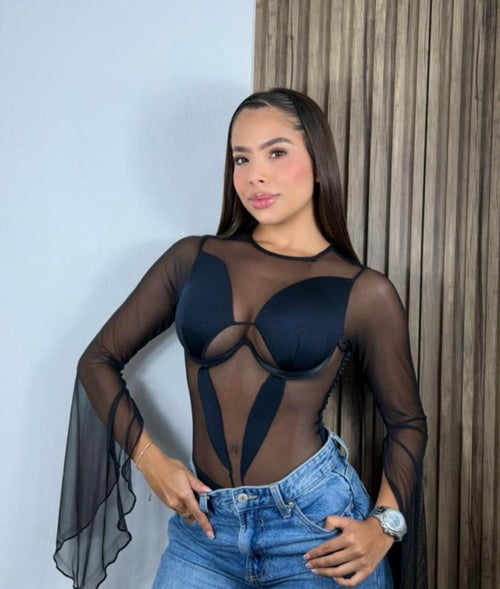 Body Luxury Mesh Sculpt – Transparencias Elegantes & Silueta Perfecta
