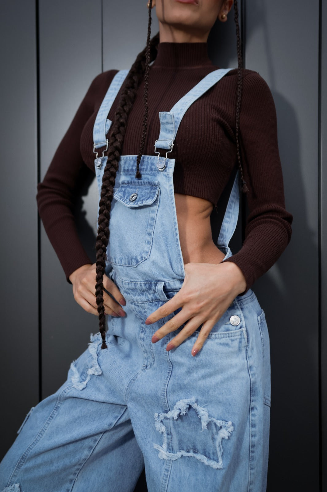 Overol Cargo Denim Destroyed – Estilo Urbano Premium