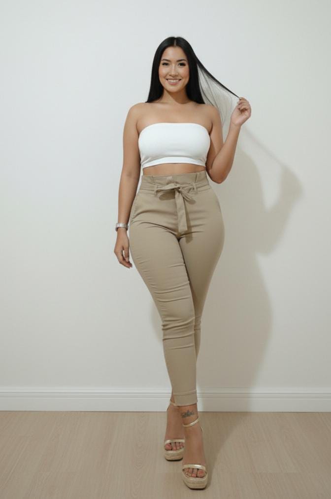 CONJUNTO LIZZIE PANTALÓN DE MOÑO Y TOP EN ALGODÓN