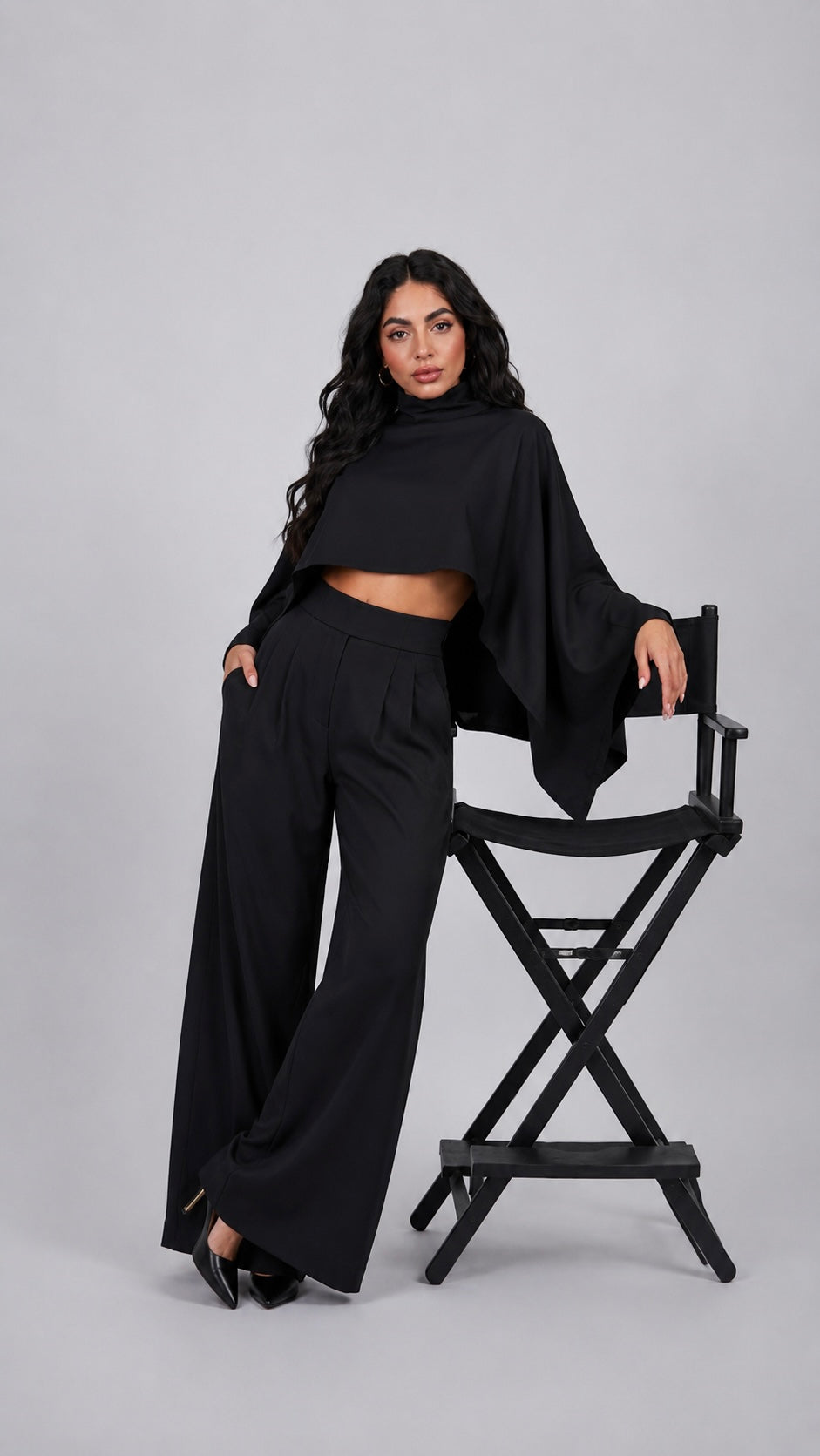 Conjunto Herrera Sastre Palazzo y Capa Elegante para Mujer | By Naty Salazar