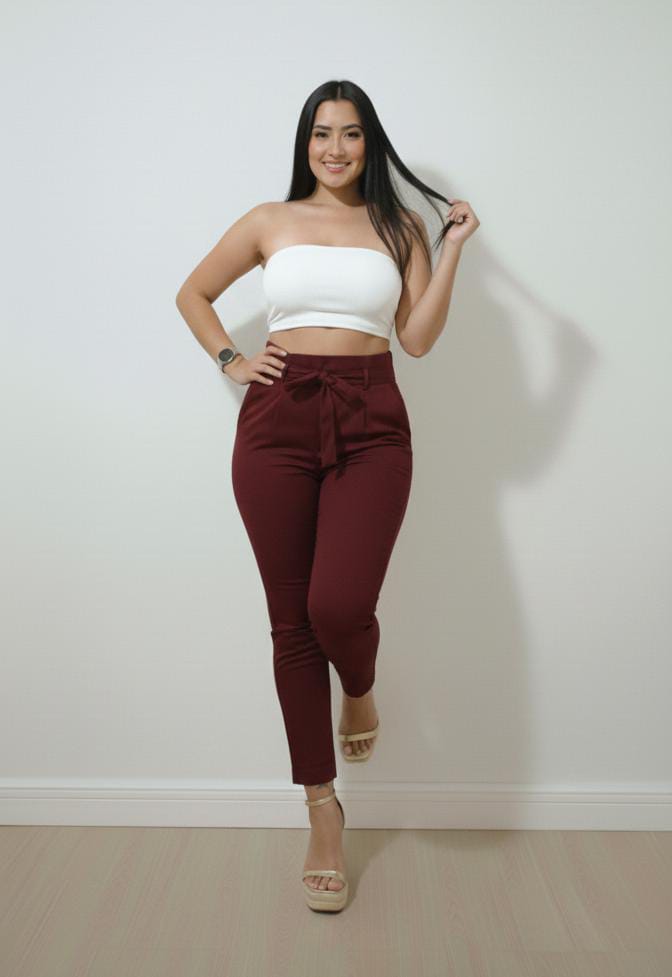 CONJUNTO LIZZIE PANTALÓN DE MOÑO Y TOP EN ALGODÓN