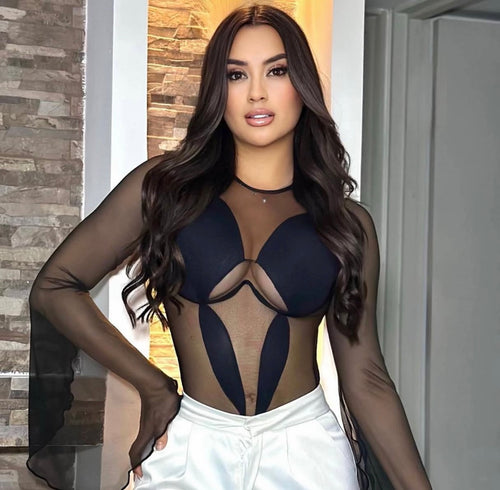 Body Luxury Mesh Sculpt – Transparencias Elegantes & Silueta Perfecta