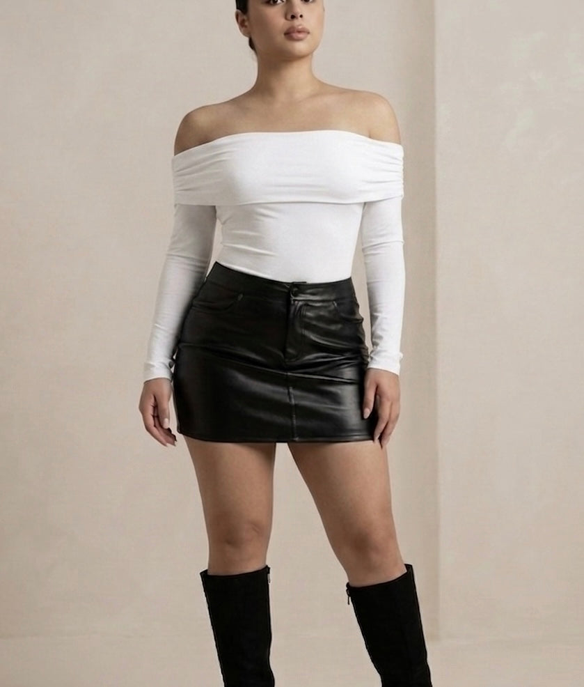 SET GLOW BODY FAJA Y FALDA EN CUERINA