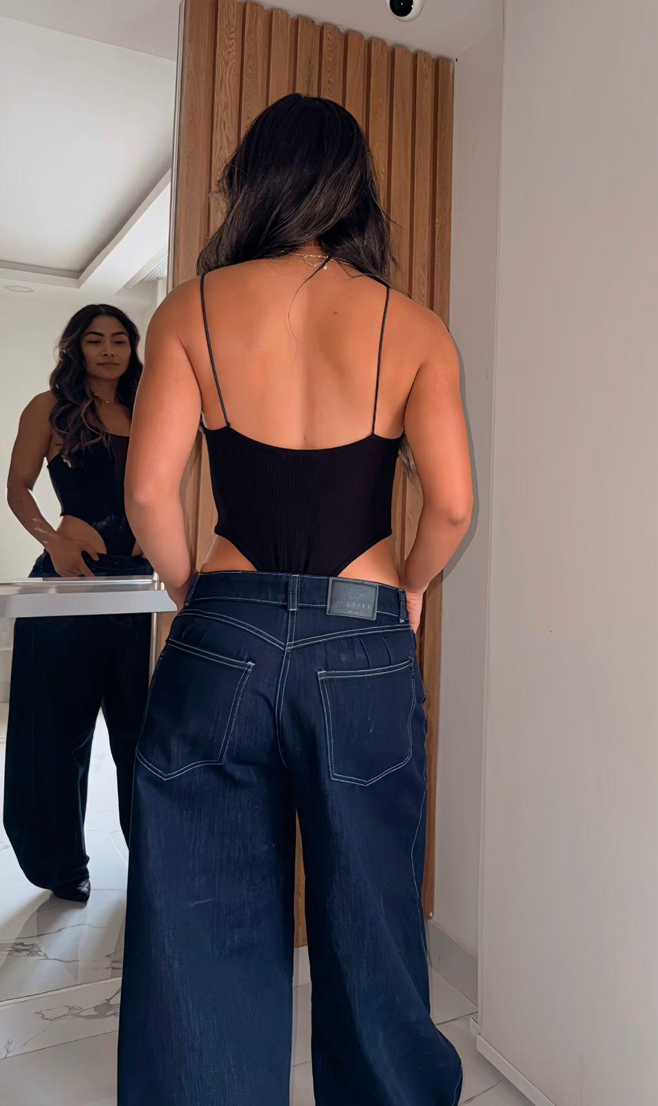 Conjunto Denim Balloon Azul Índigo – Camisera Pantalón Balloon Fit de Alta Costura
