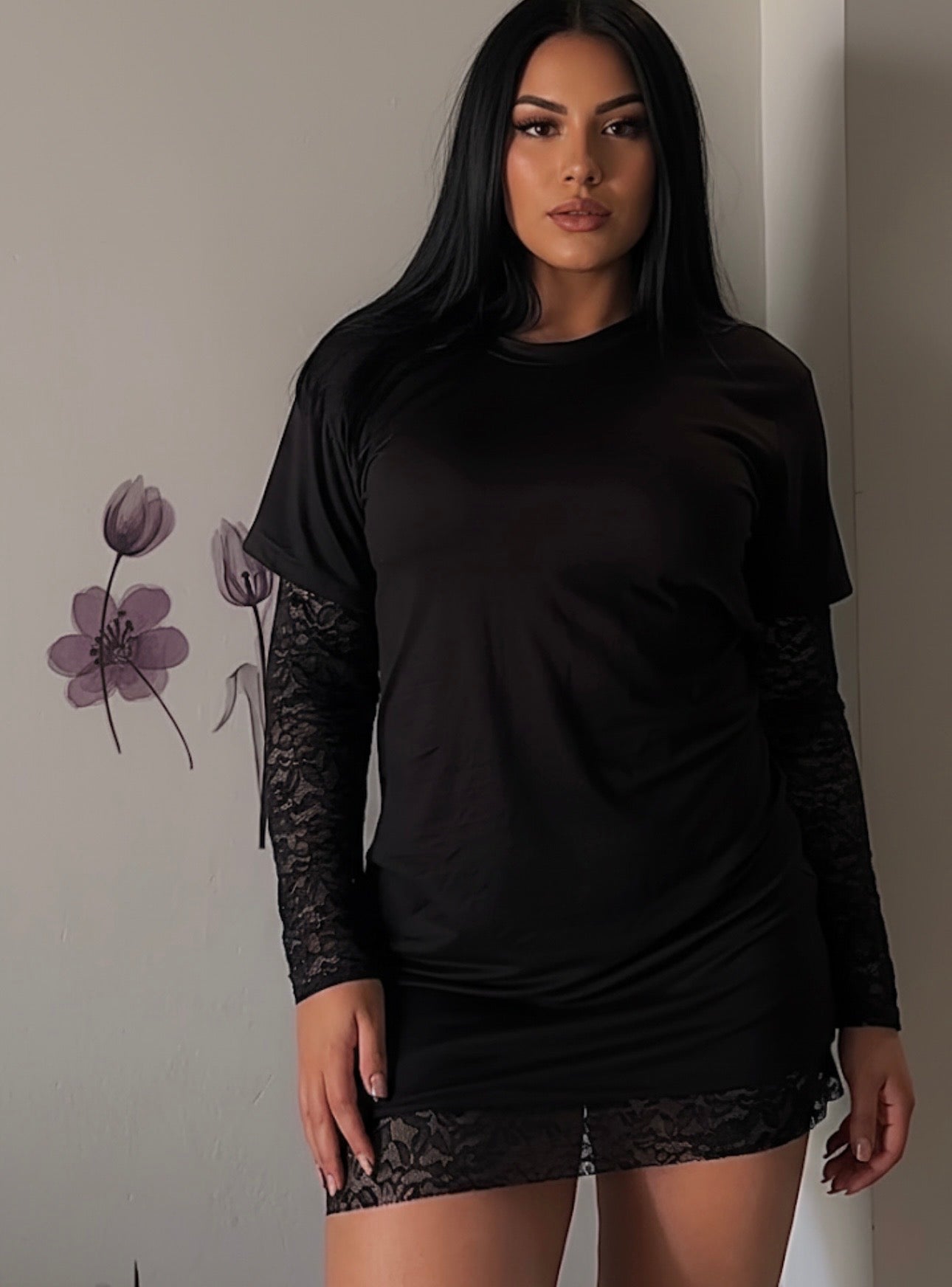 DÚP BLUZON CON ENCAJE DOBLE