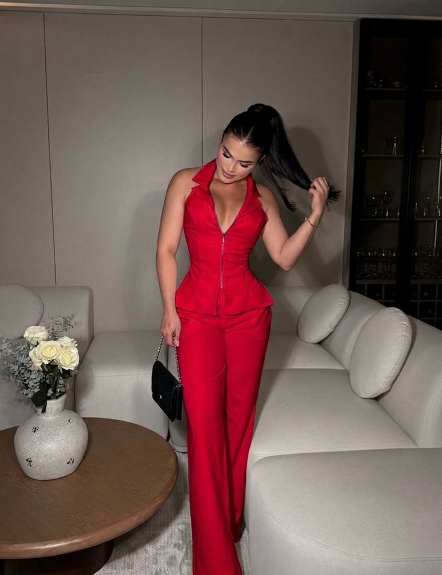 CONJUNTO IRIS CHALECO Y PANTALON PALAZZO