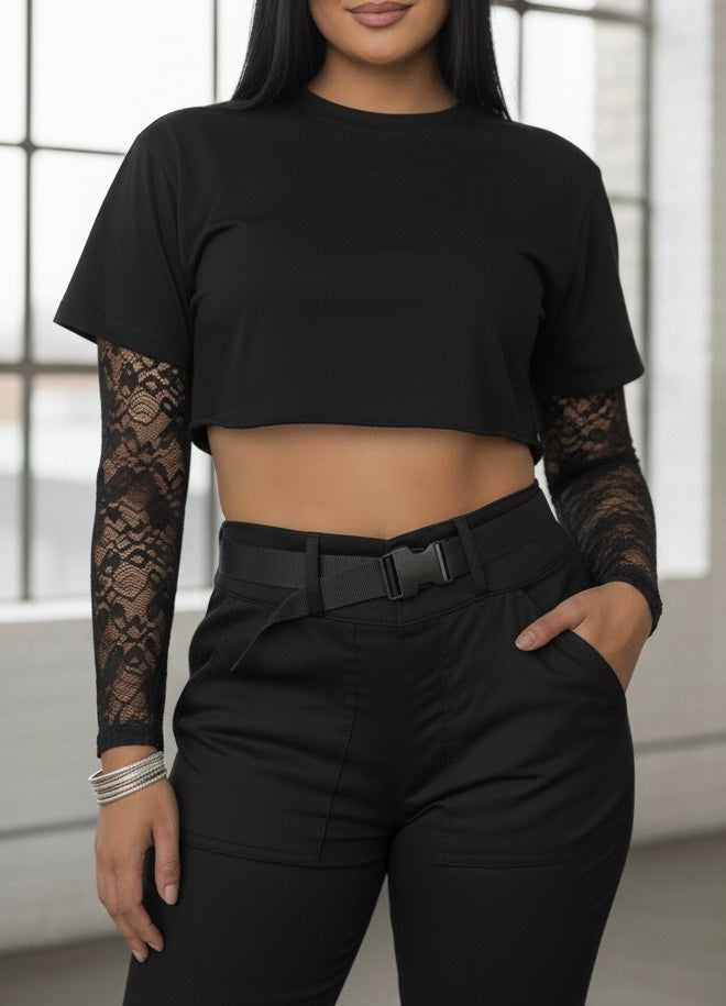 CONJUNTO CLOE CAMUFLADO Y BÁSICA EN ENCAJE