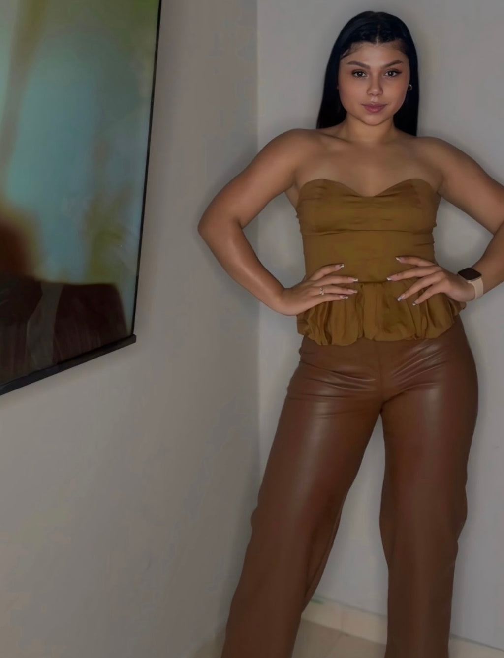 PANTALÓN PALAZZO EN CUERINA