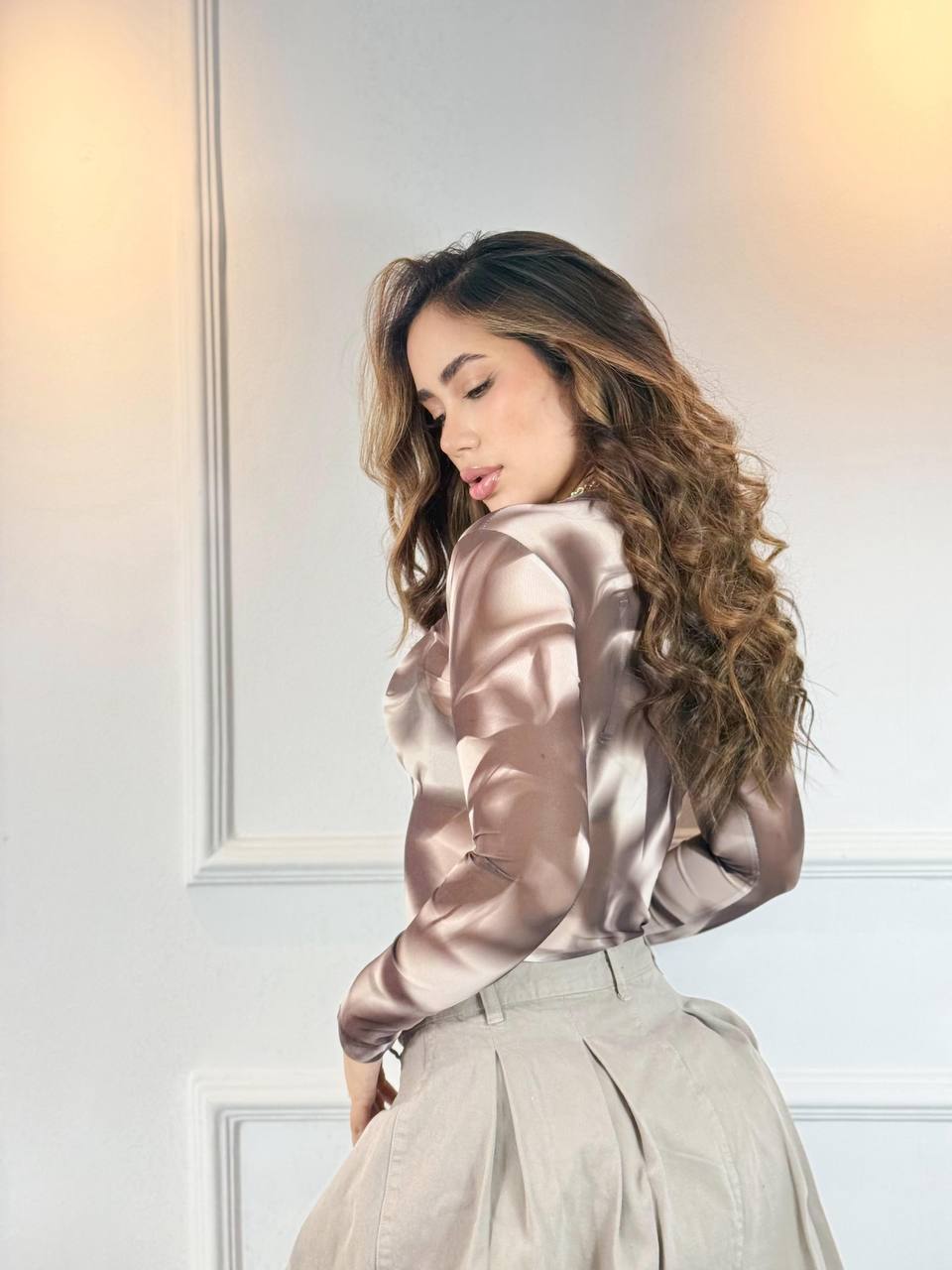 CONJUNTO BEAUTY PANTALÓN Y BODY MALLA