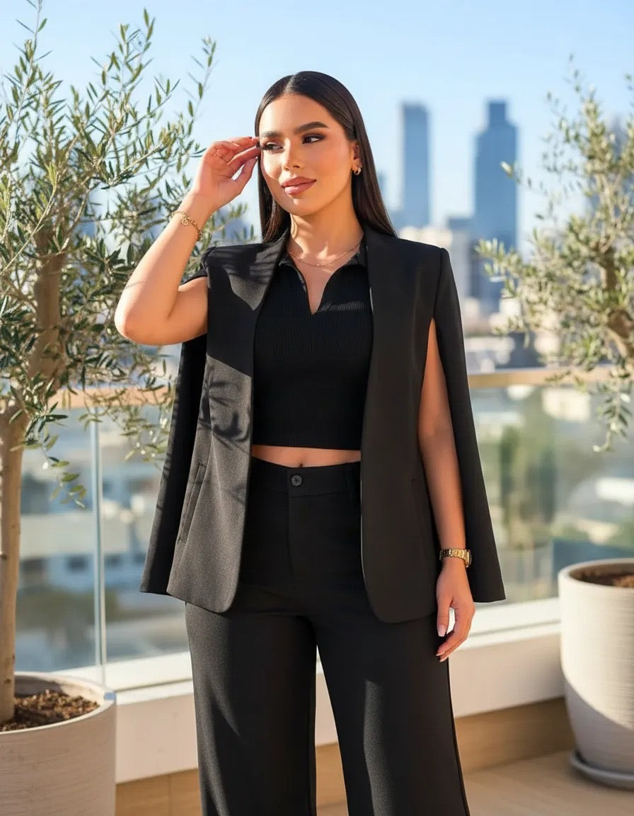 CONJUNTO SASTRERO VICTORIA CAPA BLAZER Y PALAZZO