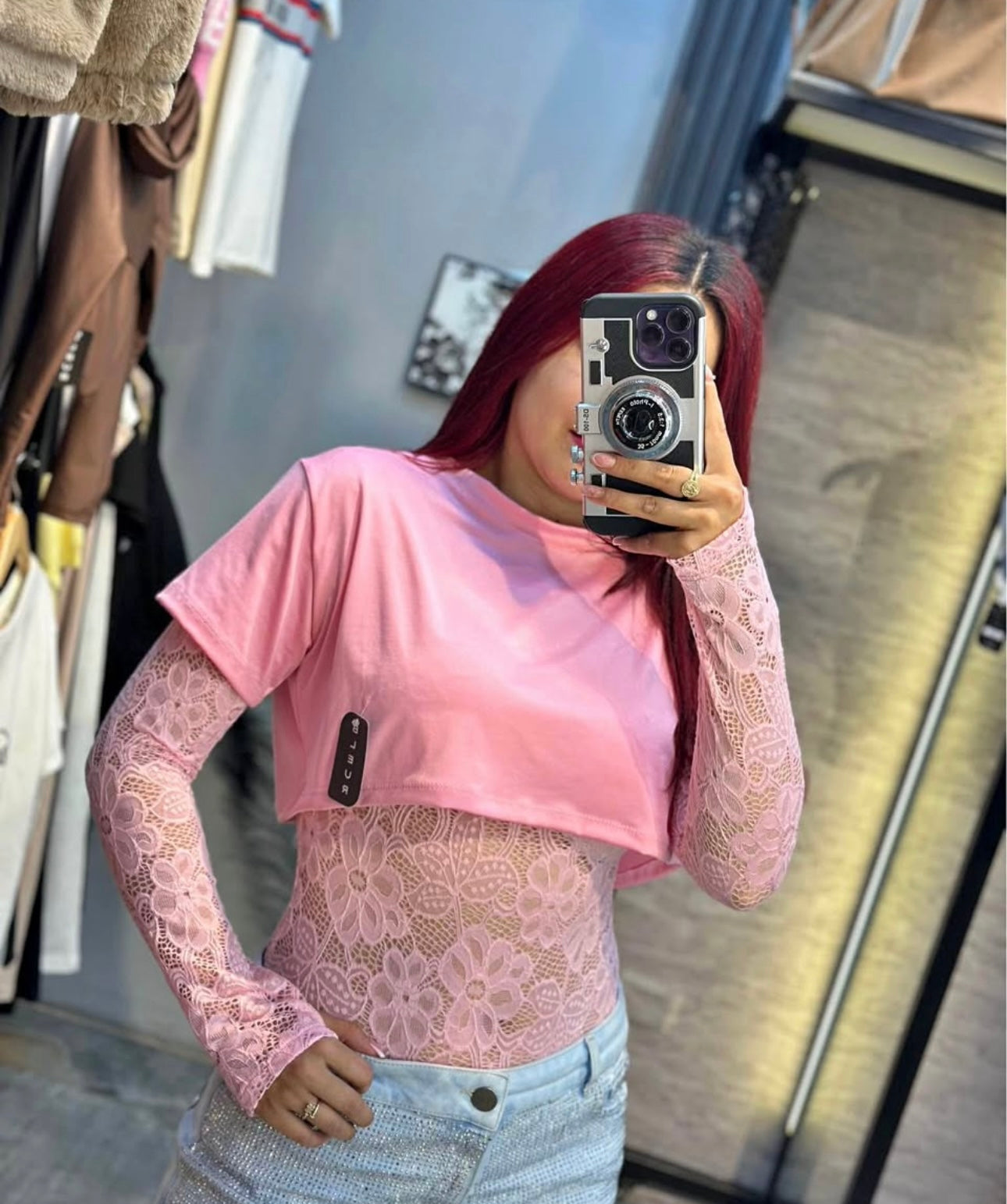 CONJUNTO BODY EN ENCAJE Y BÁSICA