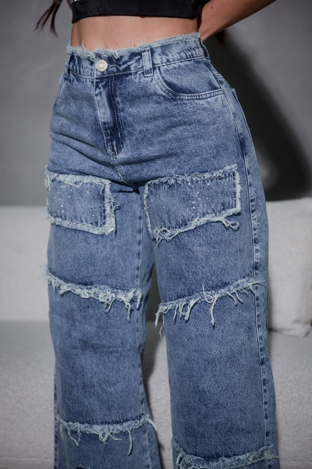 Jean Patchwork Luxe Wide Leg