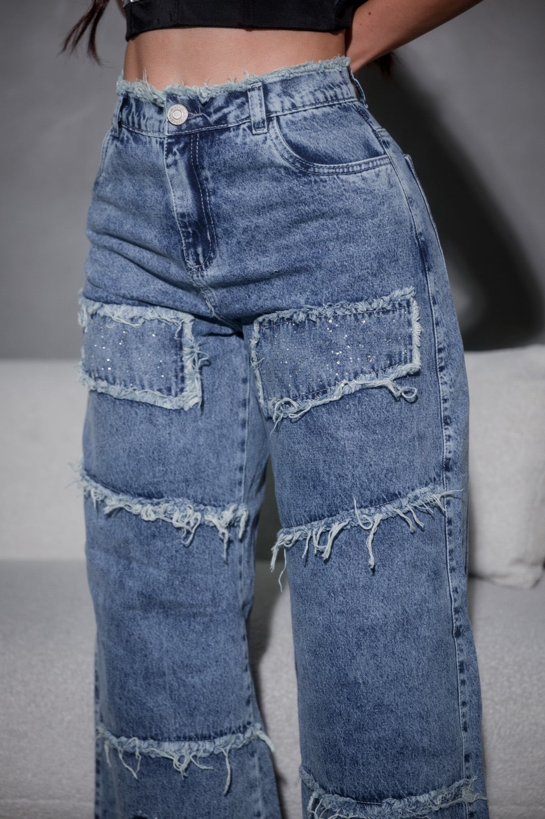 Jean Patchwork Luxe Wide Leg