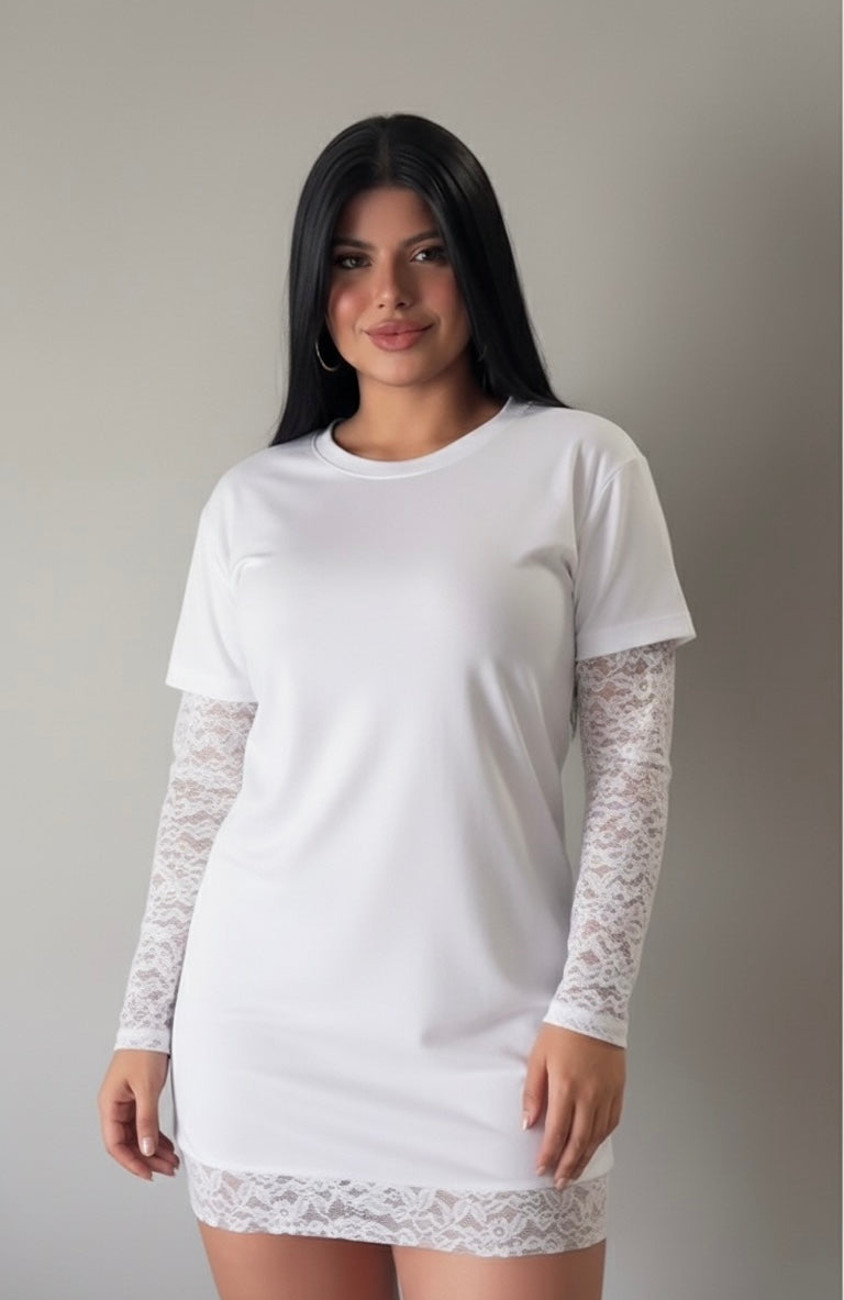 DÚP BLUZON CON ENCAJE DOBLE