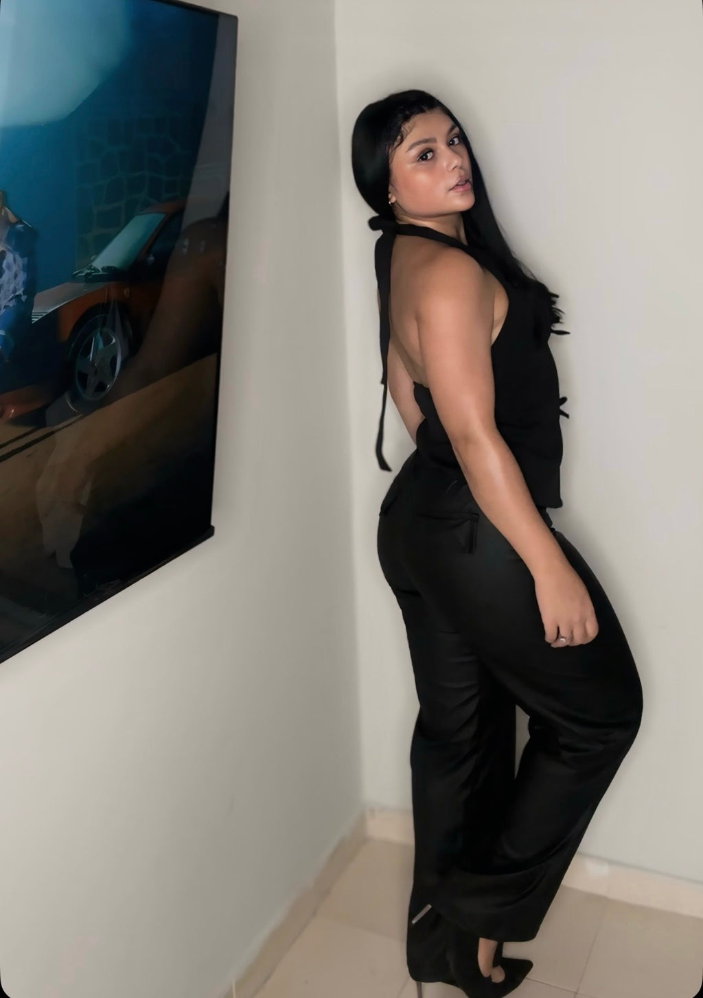 PANTALÓN PALAZZO EN CUERINA