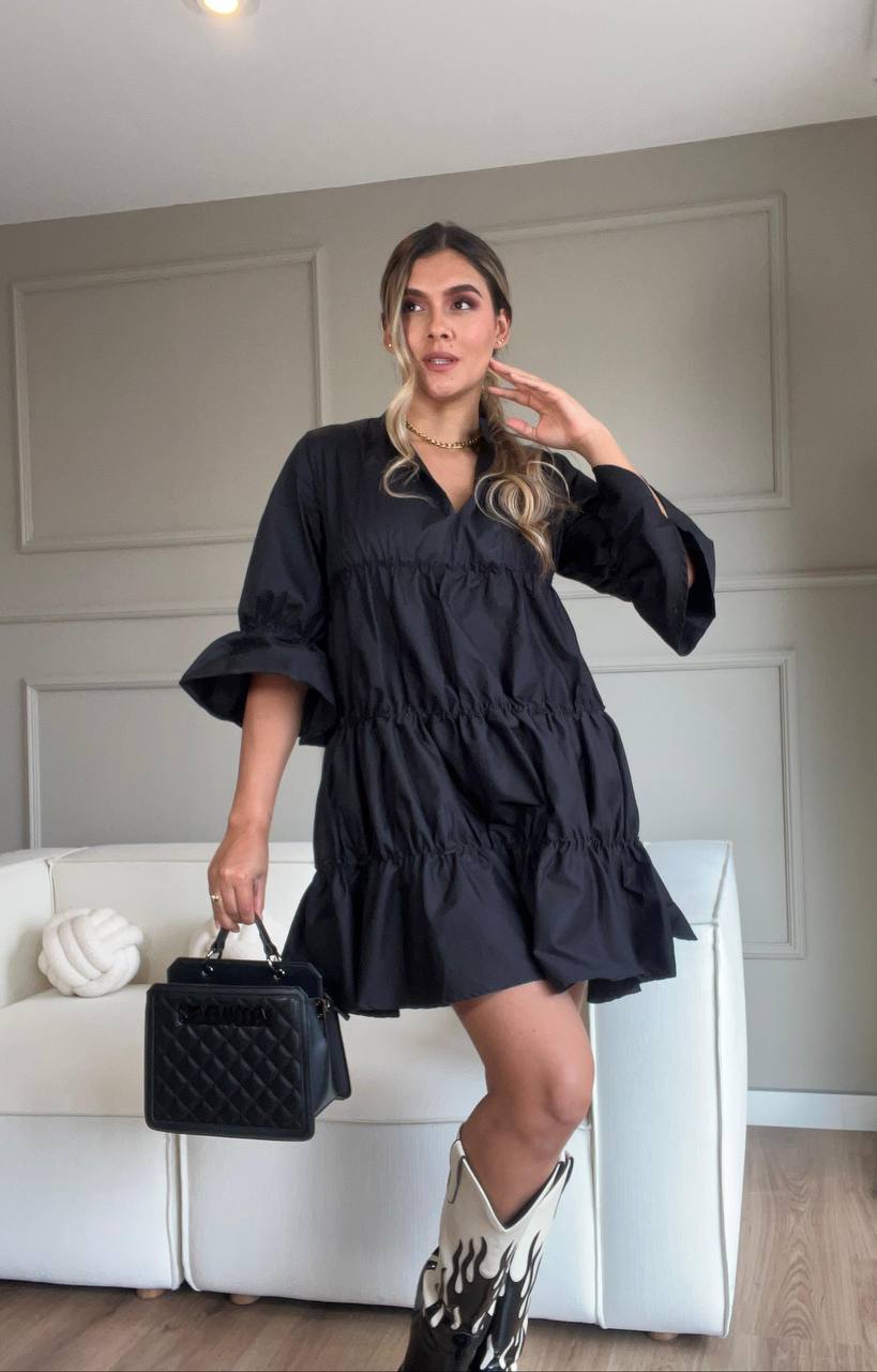 Vestido Coquette en Popelina Talla única Elegancia y Romanticismo en una Sola Prenda