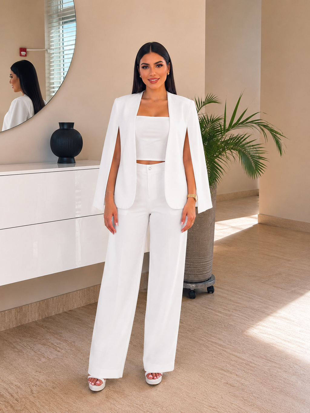 CONJUNTO SASTRERO VICTORIA CAPA BLAZER Y PALAZZO