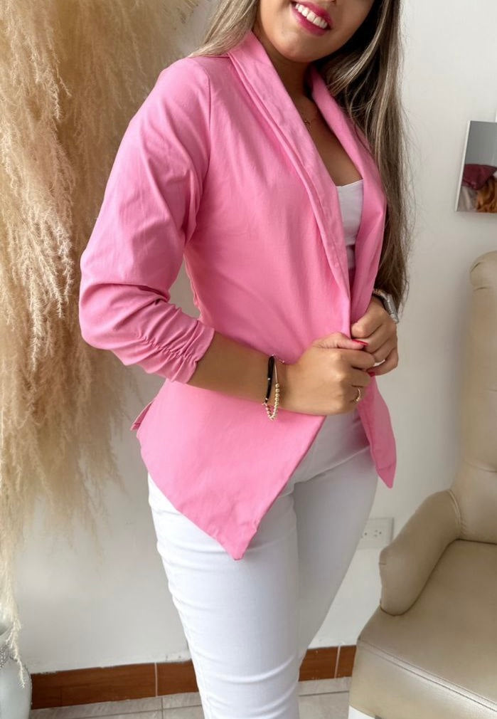 BLAZER EN BENGALINA CON MANGAS PUSH UP TALLA ÚNICA