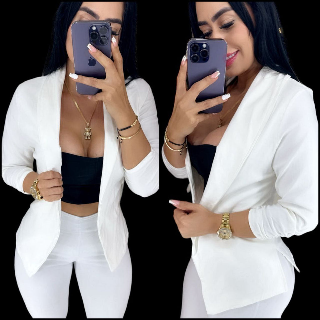 BLAZER EN BENGALINA CON MANGAS PUSH UP TALLA ÚNICA